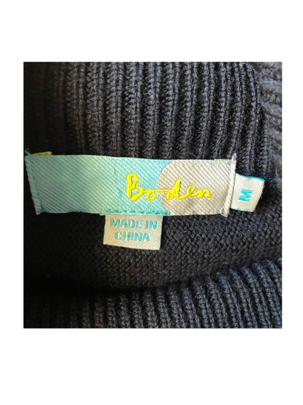 Boden Size M Black 100% Wool Long Sleeve Turtleneck Tunic Sweater - Picture 3 of 8